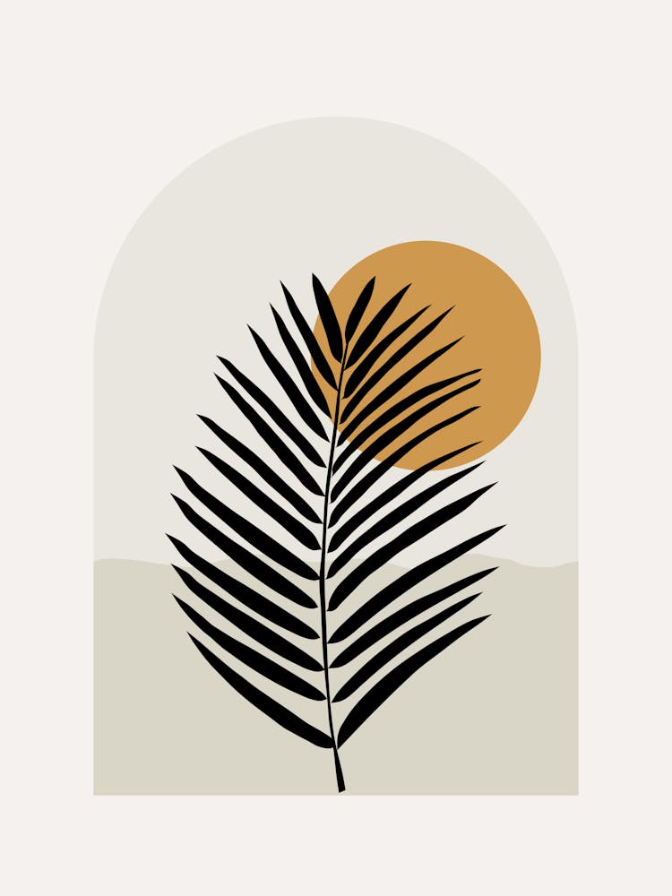 Palm Leaf Sun And Ocean