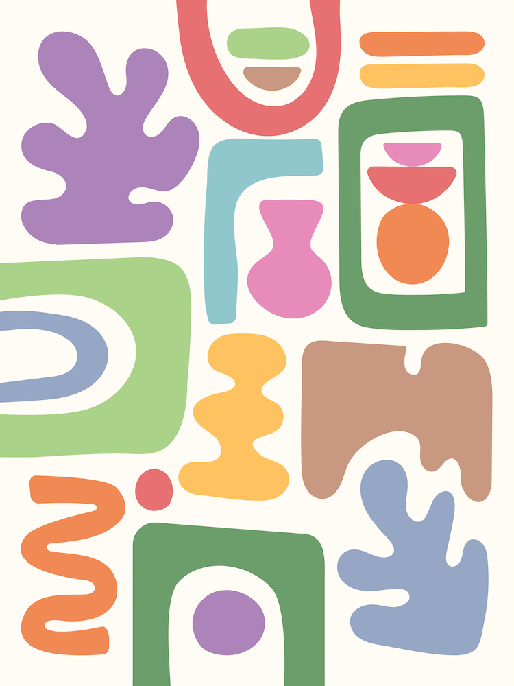 Abstract Colorful Cutout Shapes