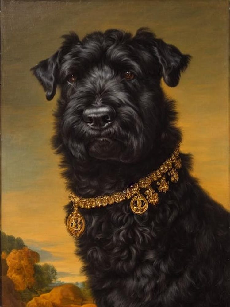 Bouvier Des Flandres 2 Renaissance Portrait Oil Painting
