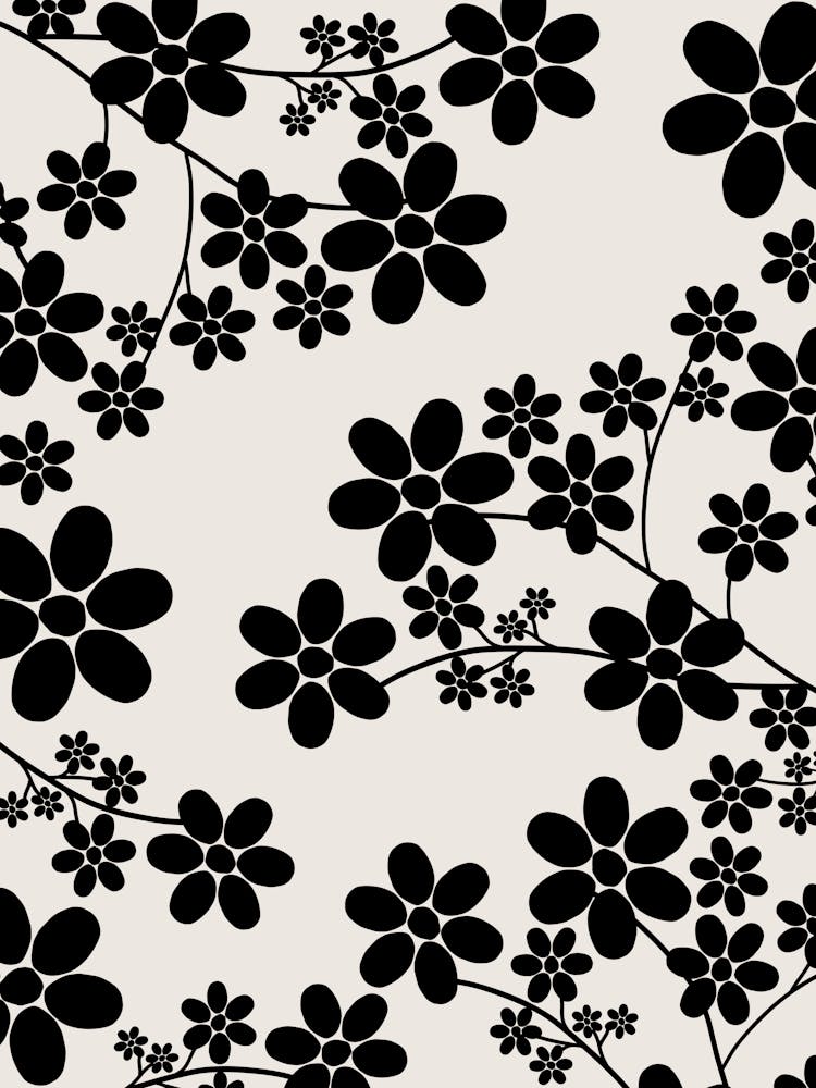 Cherry Blossom | 12 - Beige And Black