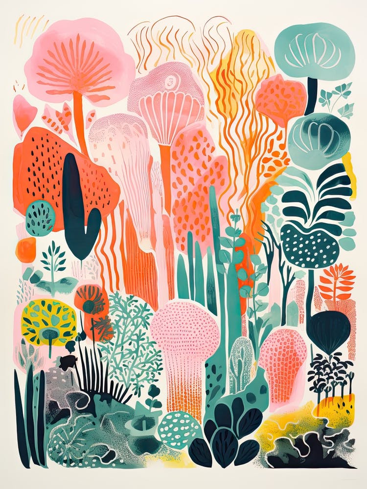 Sydney Royal Botanical Gardens Abstract Riso Style 3