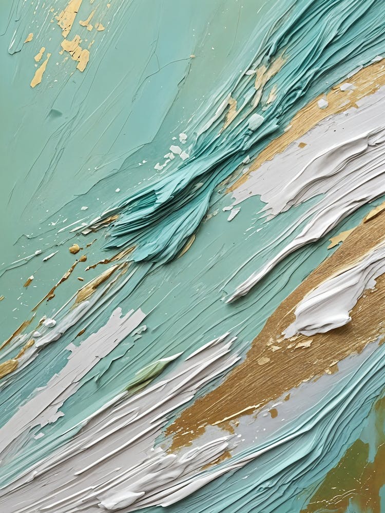 Gold And Turquoise Abstract no7