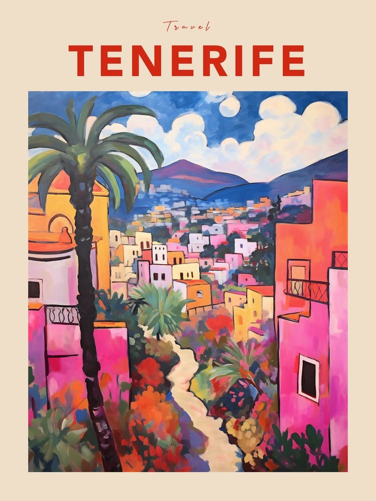 Tenerife Spain Fauvist Travel Poster