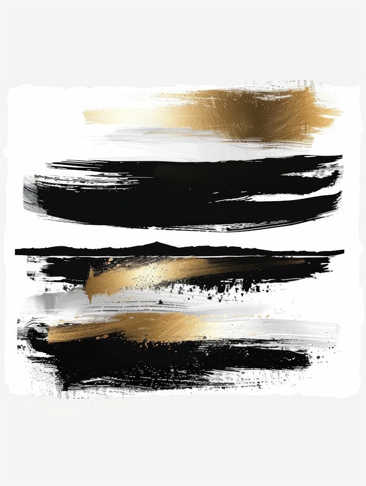 Gold And Black Brush Strokes 46