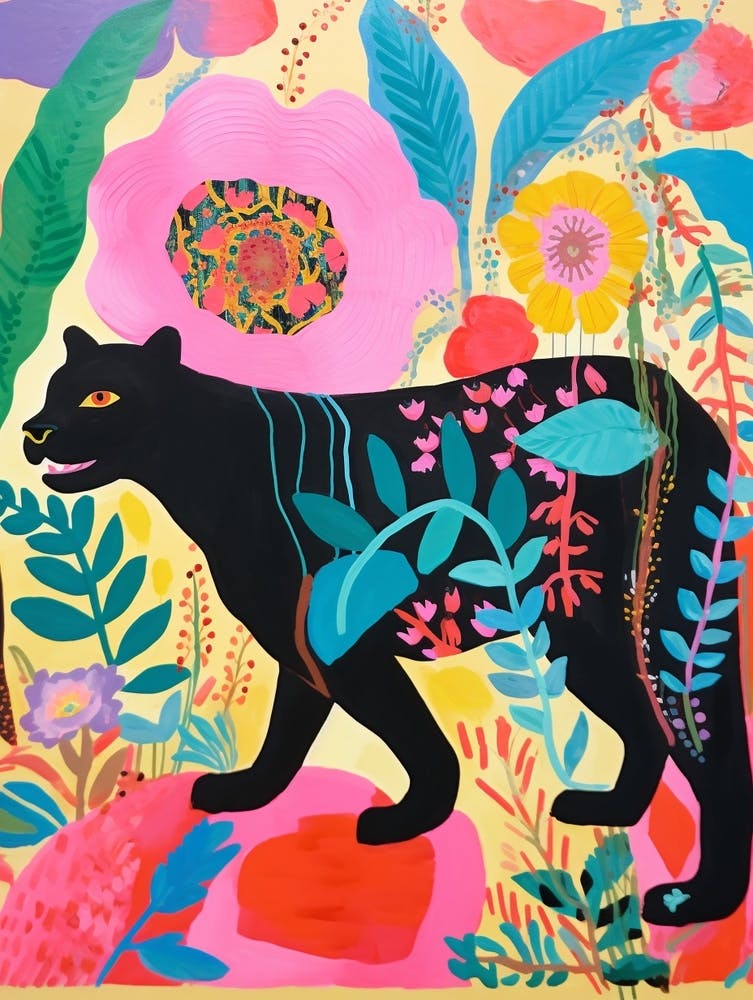 Maximalist Animal Painting Panther 3