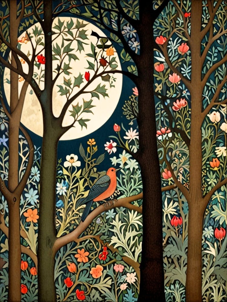 William Morris Moonlight In The Woods 68
