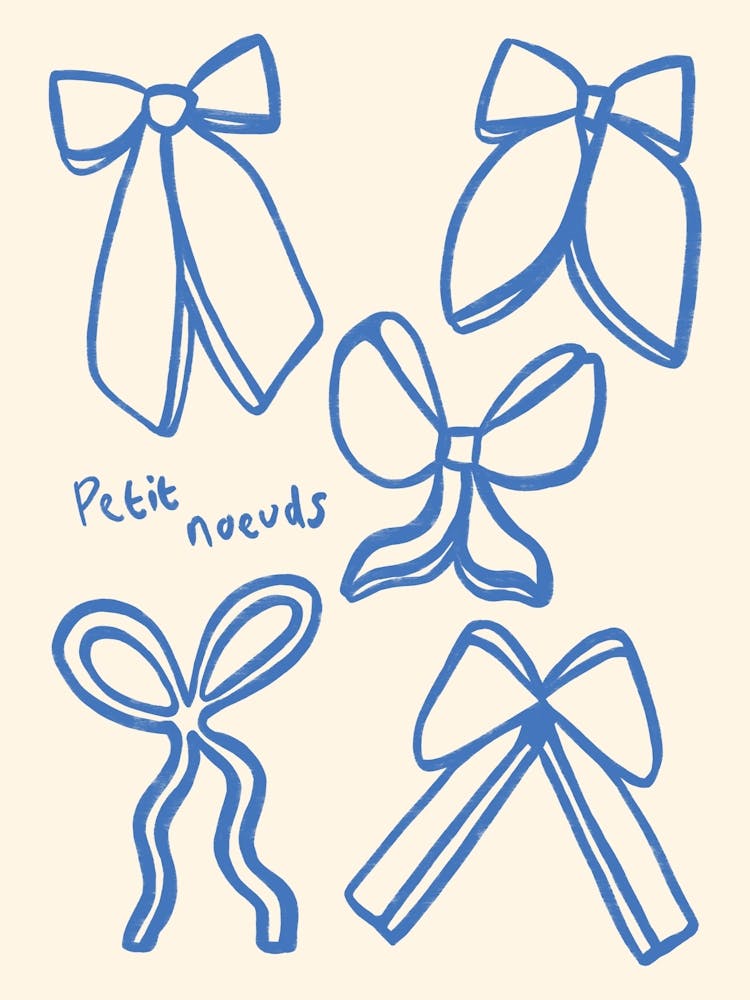 Blue Little Bows French Print