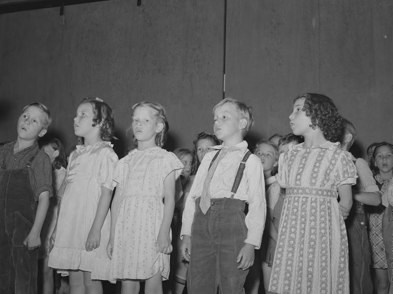 Schoolchildren In Program Which Was Given At The End Of The School Term, Fsa (Farm Security Administration) Labor