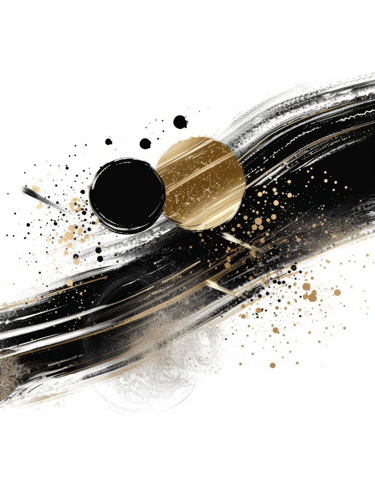 Abstract Black And Gold Painting 27