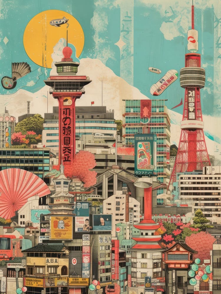Osaka   Retro Collage Style 1