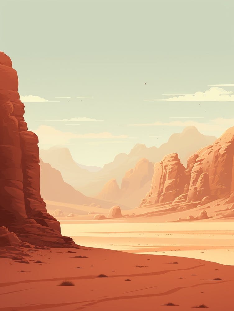 Wadi Rum Trek Jordan Hiking Trail Landscape