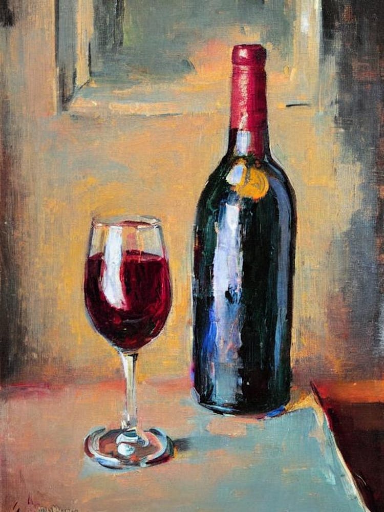 Malbec Rosé Oil Painting Cocktail Poster