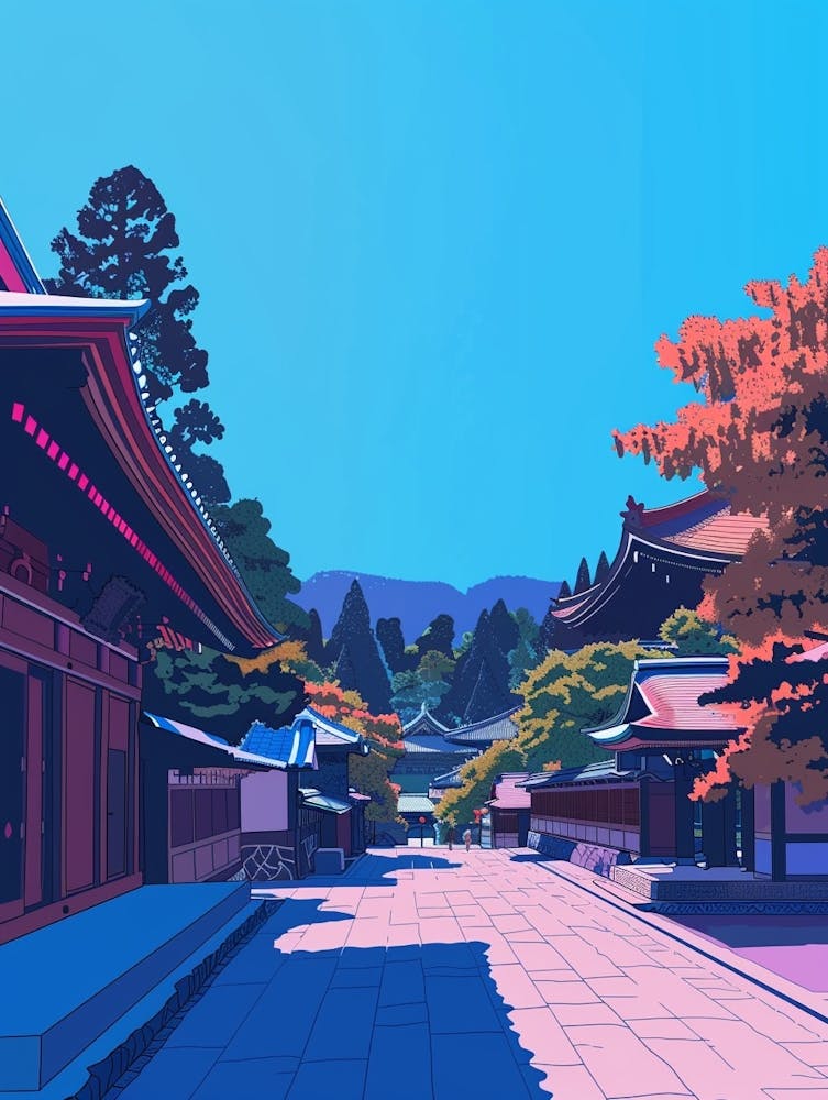 Koyasan Japan 2 Colourful Illustration