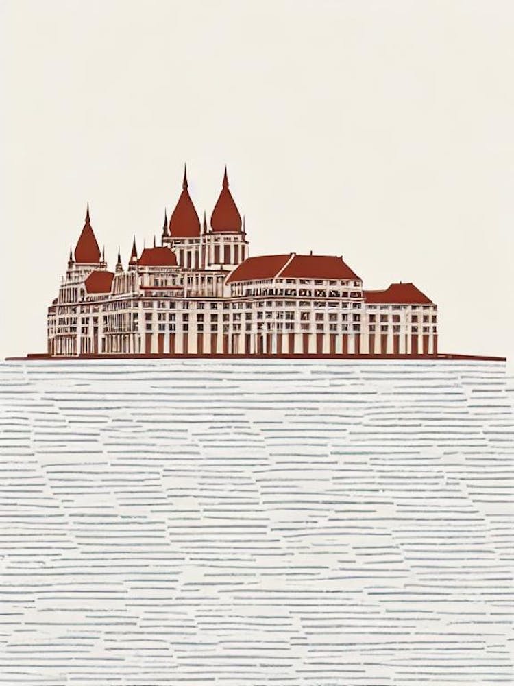 Buda Castle 3 Budapest Boho Landmark Illustration