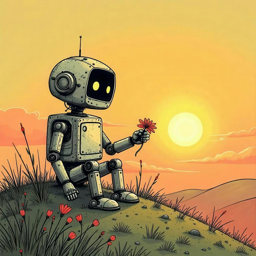 Robot With Flower