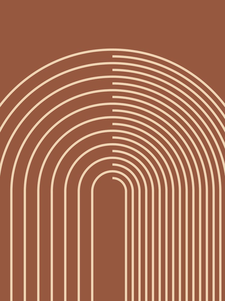 Geometric Rainbow Lines On A Brown Terracotta Rustic  Background