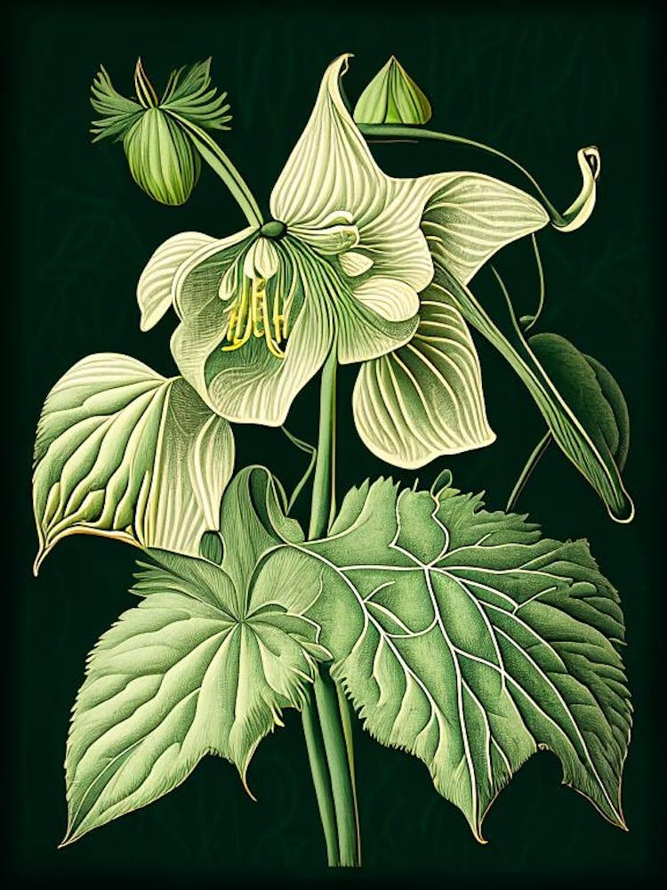 Mayapple Wildflower Vintage Botanical 1