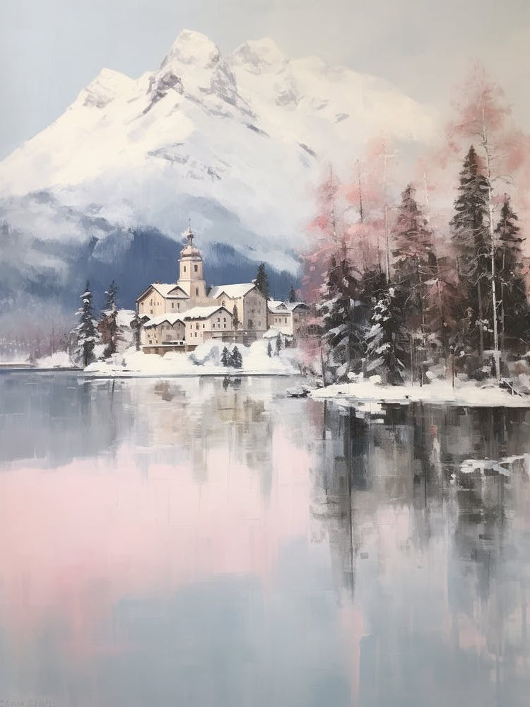 Dreamy Winter Painting St Moritz Switzerland 2