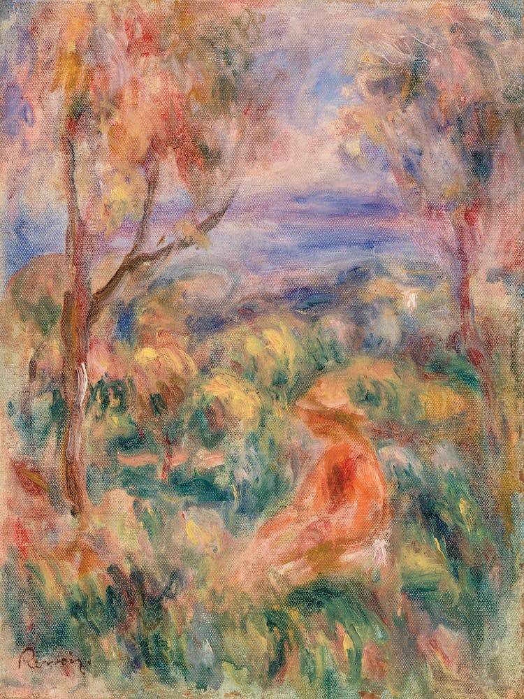 Seated Woman With Sea In The Distance, Pierre Auguste Renoir