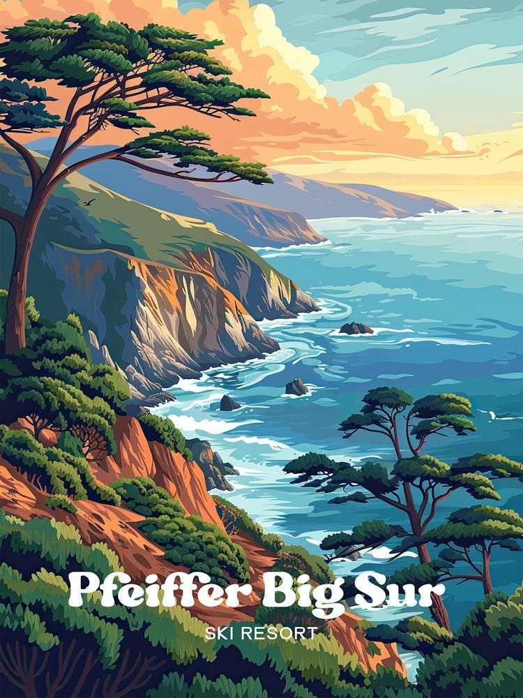 Pfeiffer Big Sur State Park Woodland Travel Art