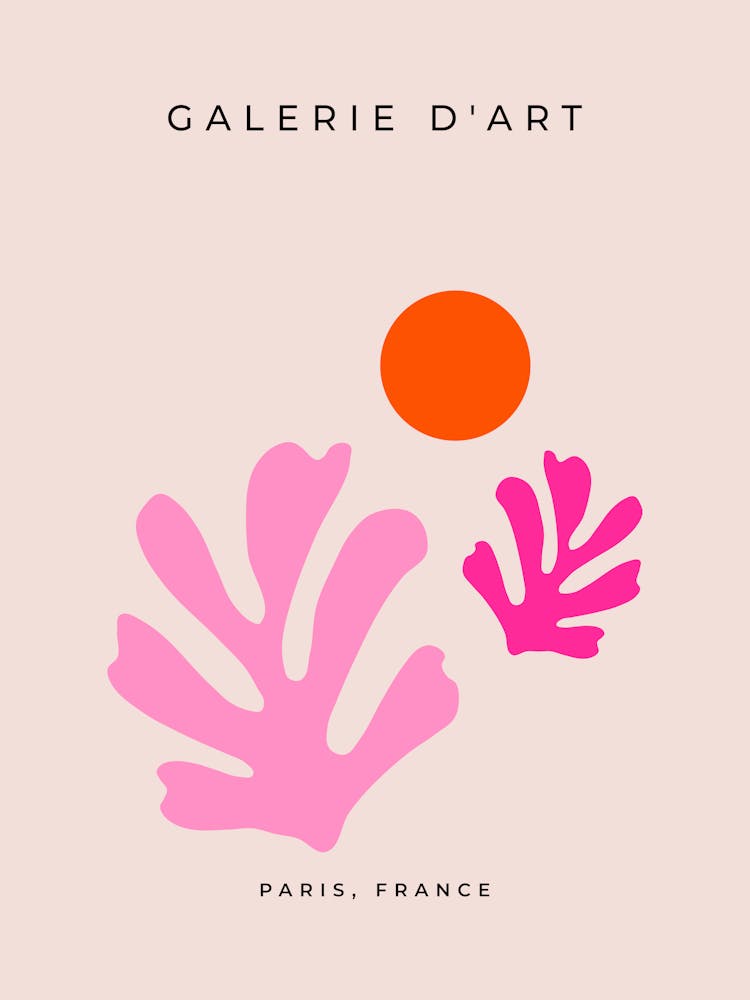 Abstract Leaves Pink And Orange Cut Outs