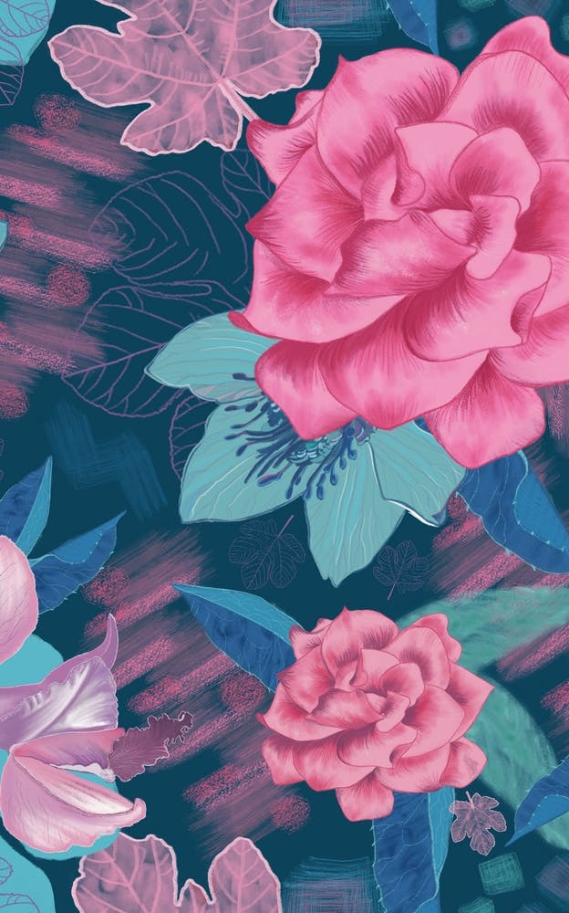 Hand Drawn Gardenias Floral Pattern