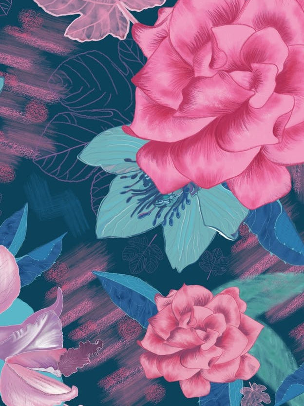 Hand Drawn Gardenias Floral Pattern