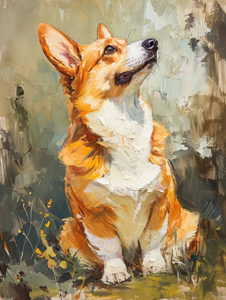 Pembroke Welsh Corgi Acrylic Painting 4