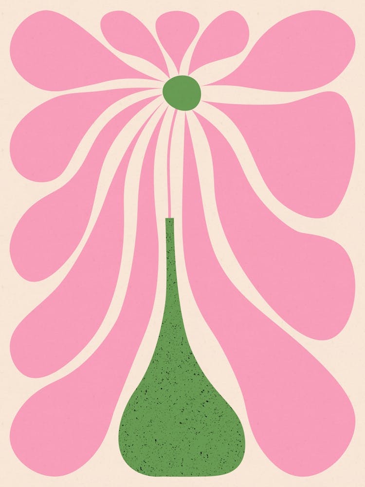 Lazy Flower / Pink & Green