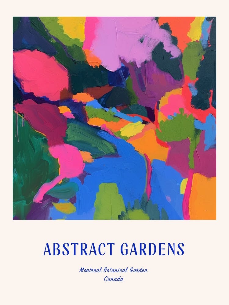 Colourful Gardens Montreal Botanical Garden Canada 2 Blue Poster