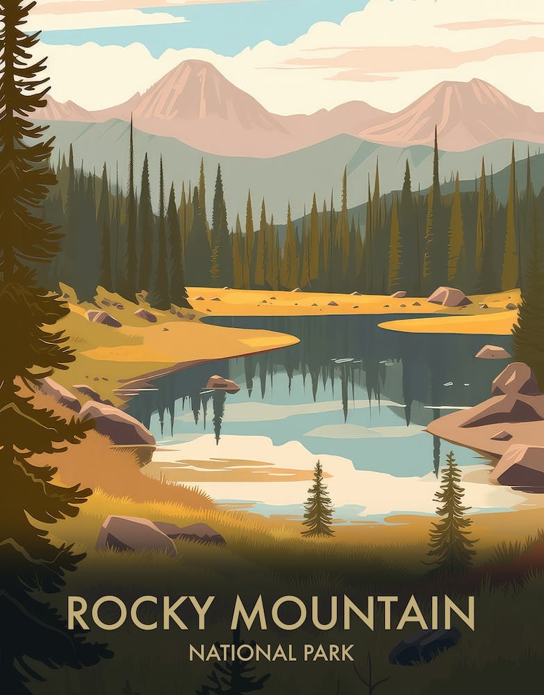 Rocky Mountain National Park Vintage Travel Poster 1