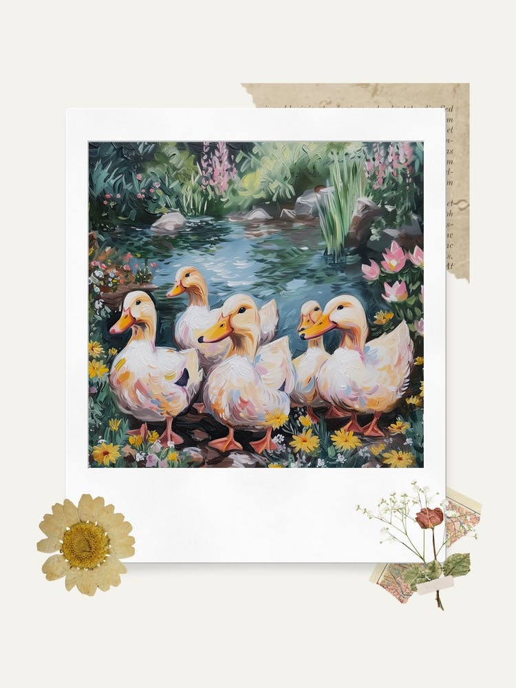 Scrapbook Ducks Fairycore Painting 2