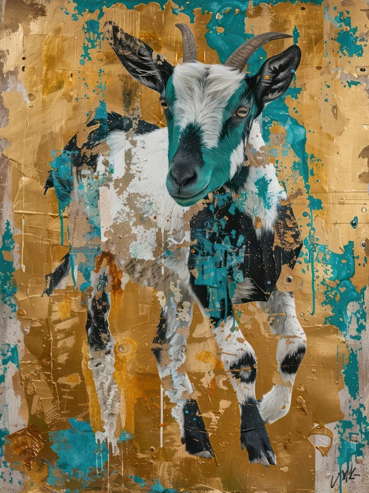 Pygmy Goat Gold Effect Collage 2