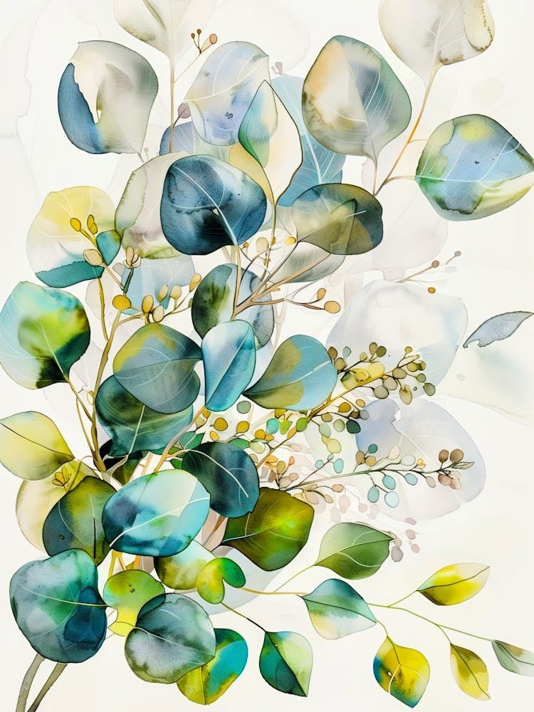 Feuilles d'eucalyptus art floral nature 1
