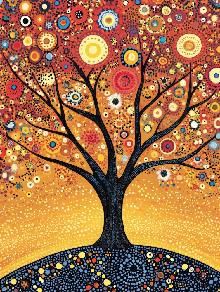 Farbenfroher Baum des Lebens 6