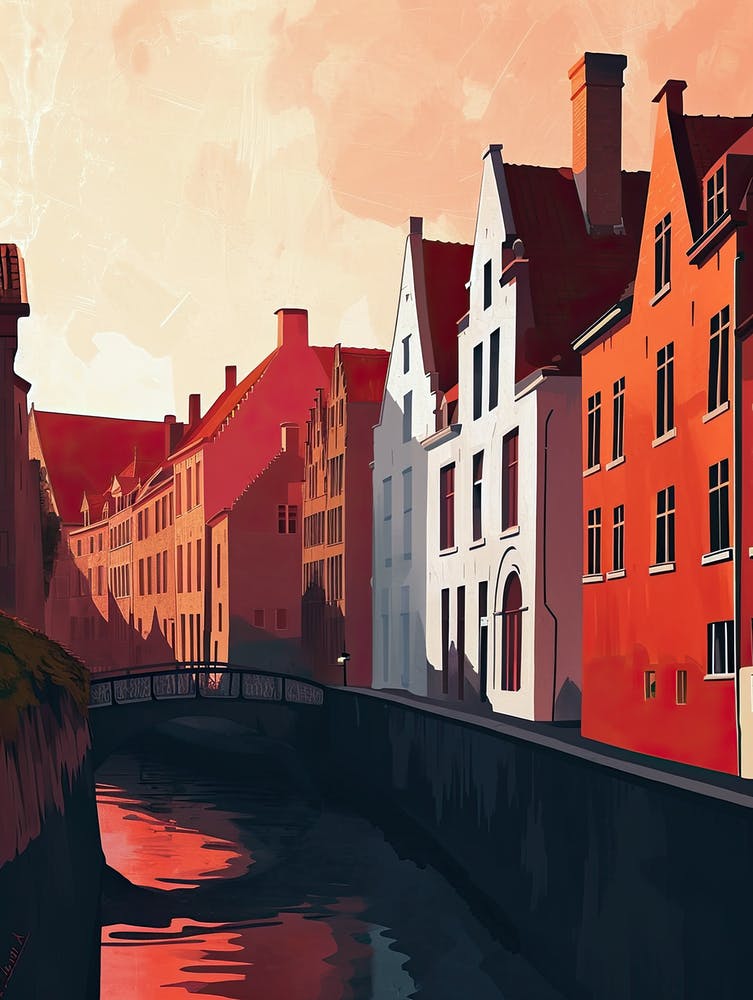 Bruges At Sunset