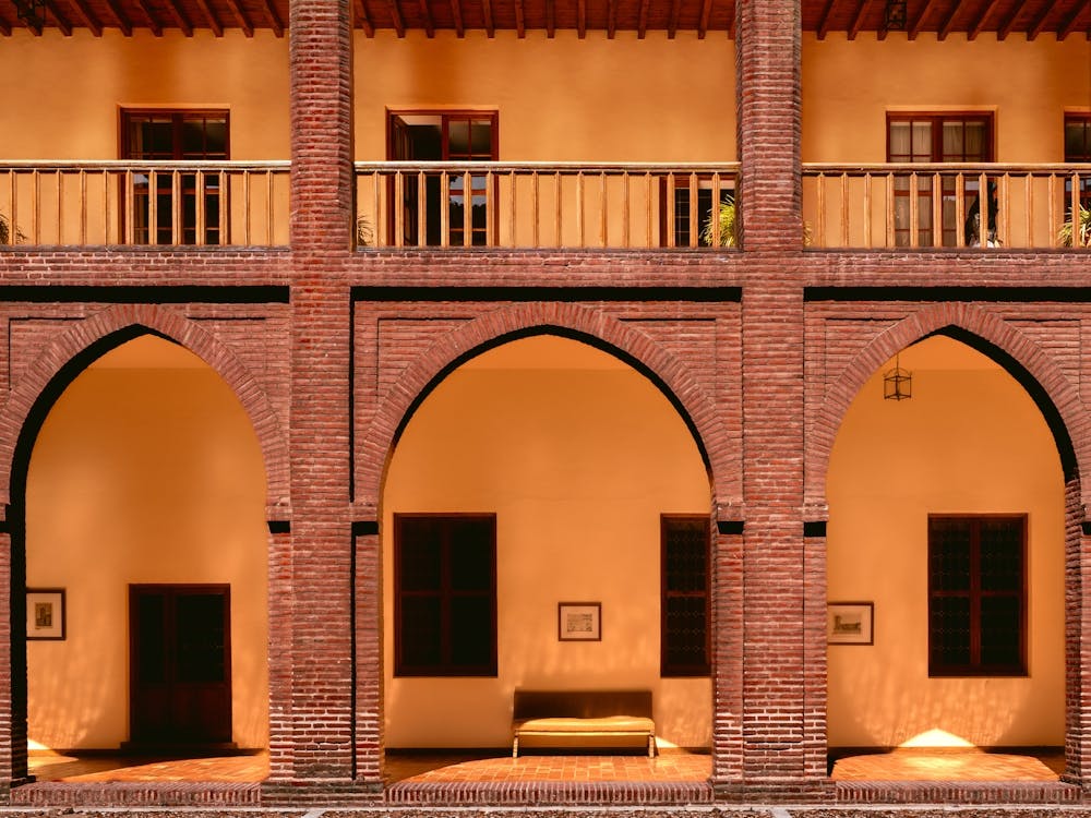 Courtyard in orange, Medina del Campo, Spain