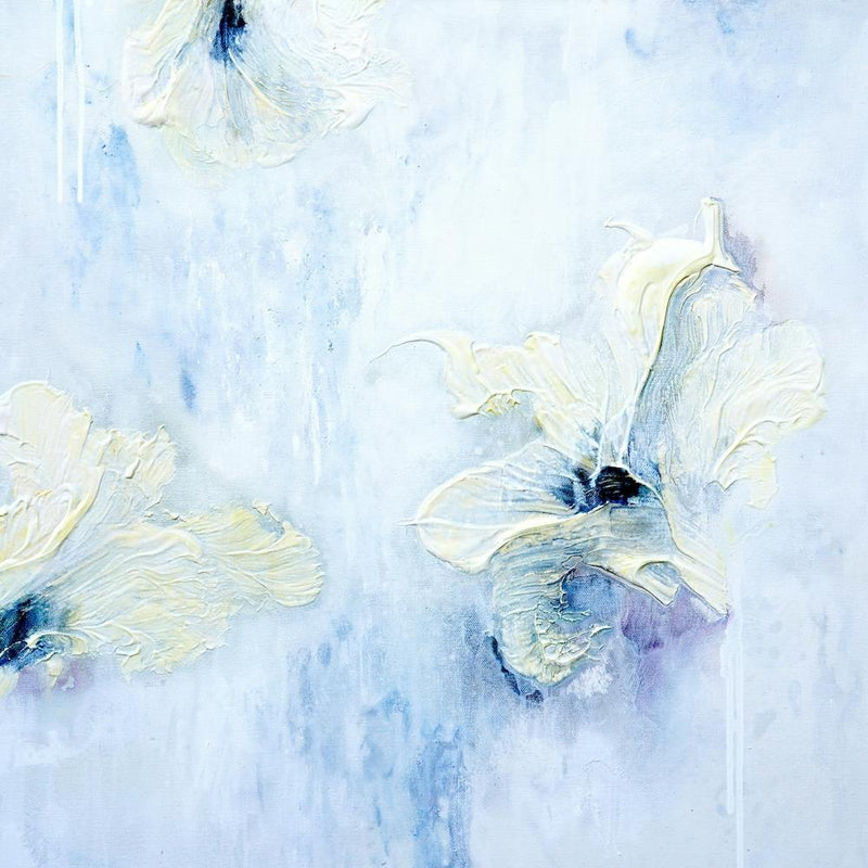 Yellow Flower With Blue Painting Square
