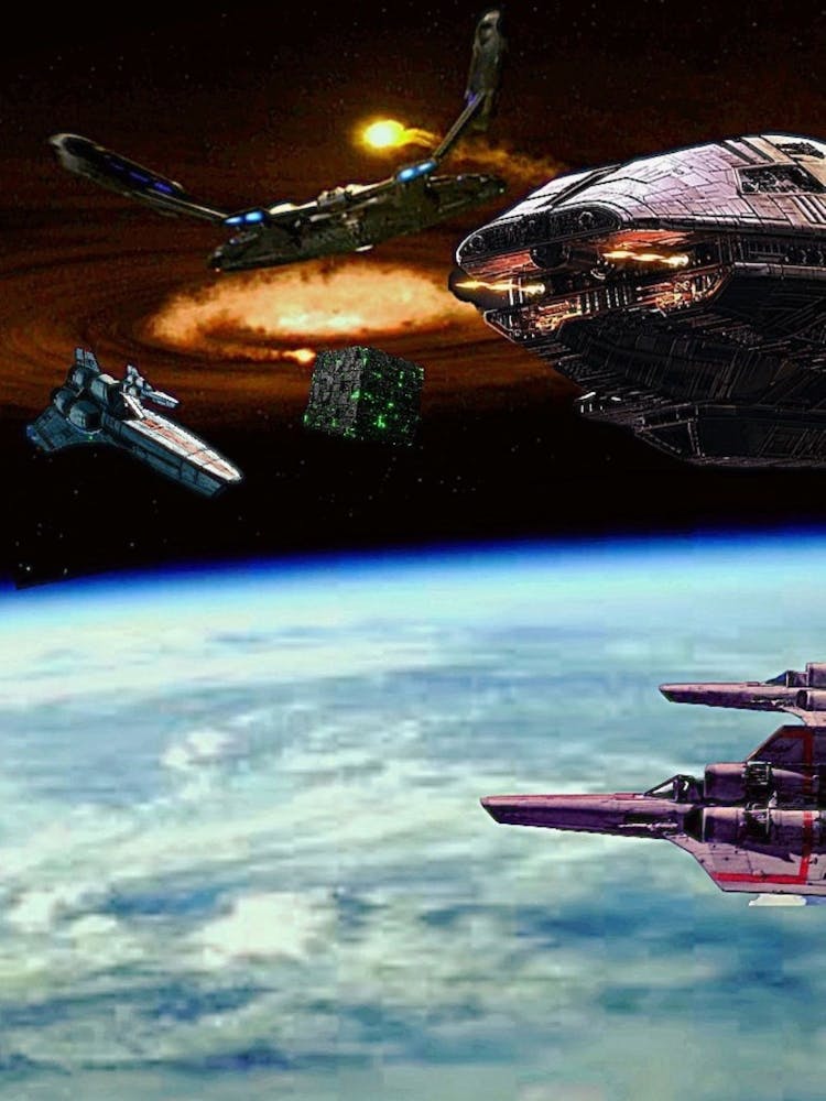 Galactic Multiverse Meet up - BSG - NX01 - Cube - Viper-RednipArt2000