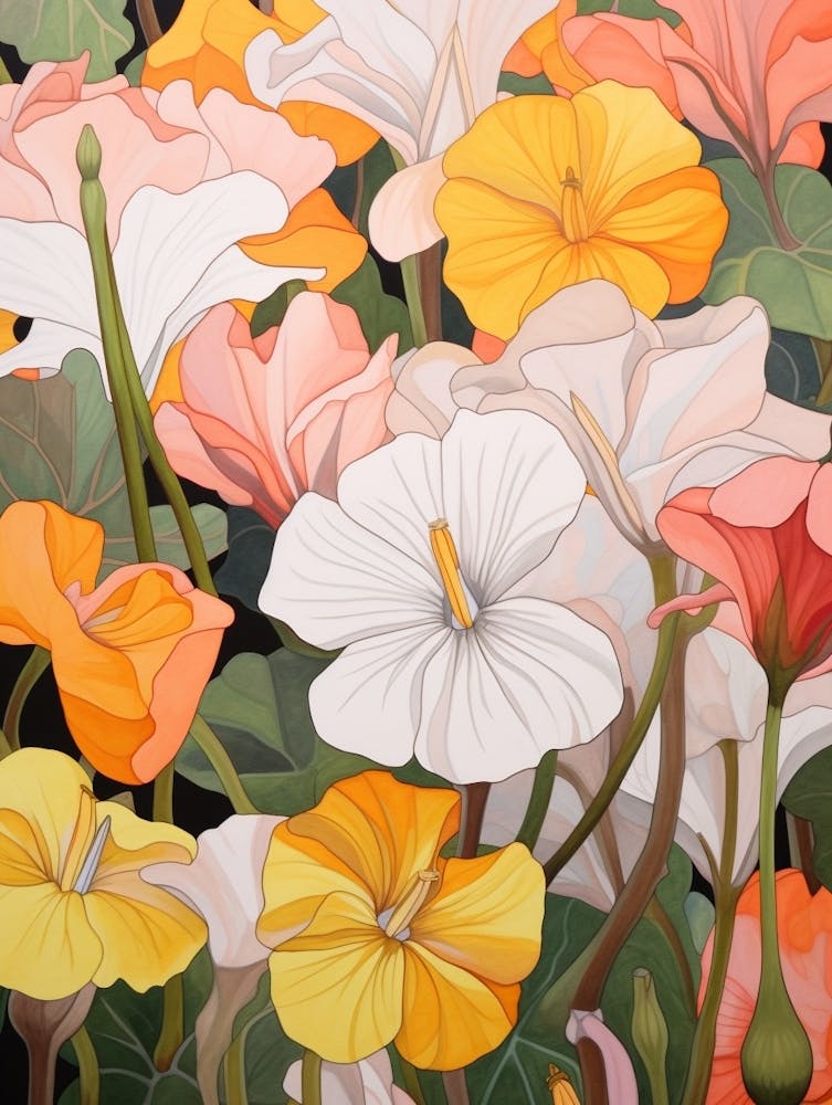Nasturtium 5 Flower Painting