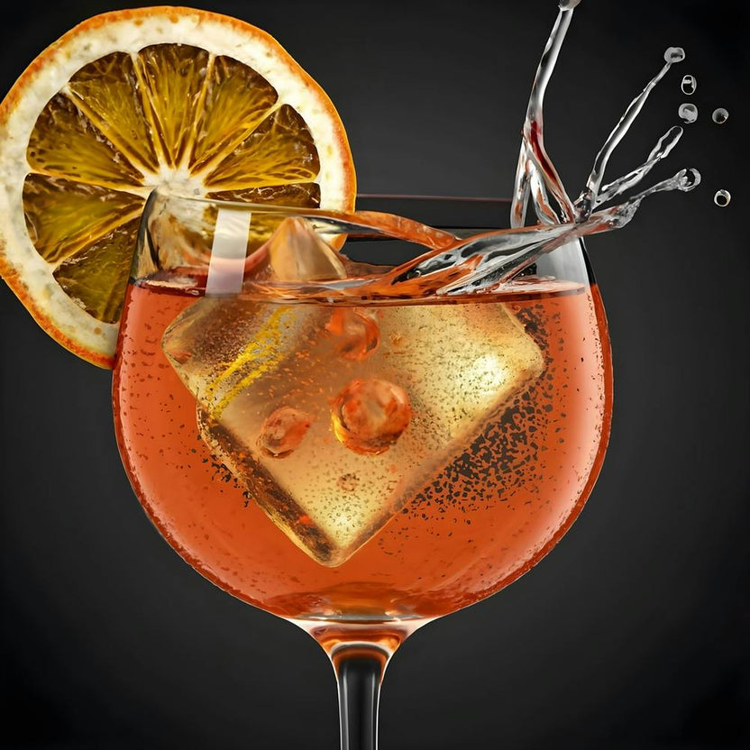 Aperol Spritz Cocktail With Ice Cubes