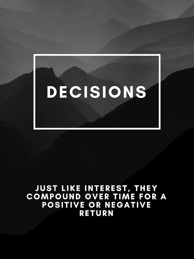 Decisions Just Like Interest, They Have A Positive Or Negative Return