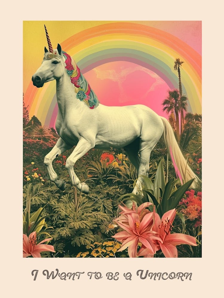 I Want To Be A Unicorn Kitsch Poster 2