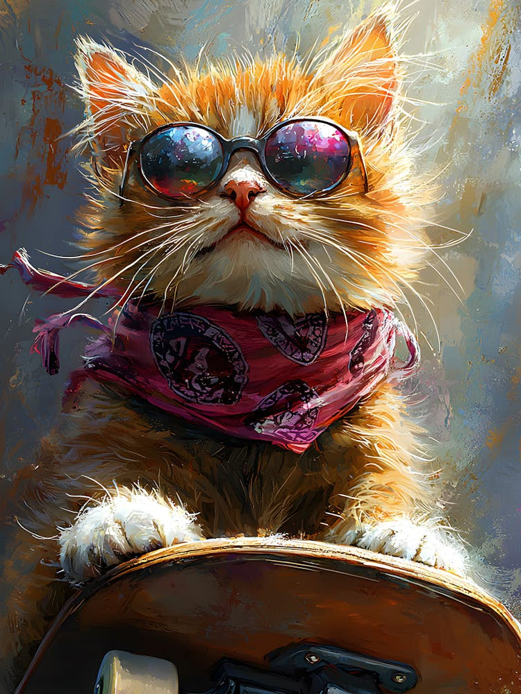 Cool Cat Riding Skateboard 11