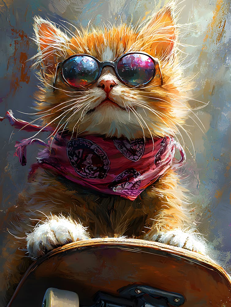 Cool Cat Riding Skateboard 11