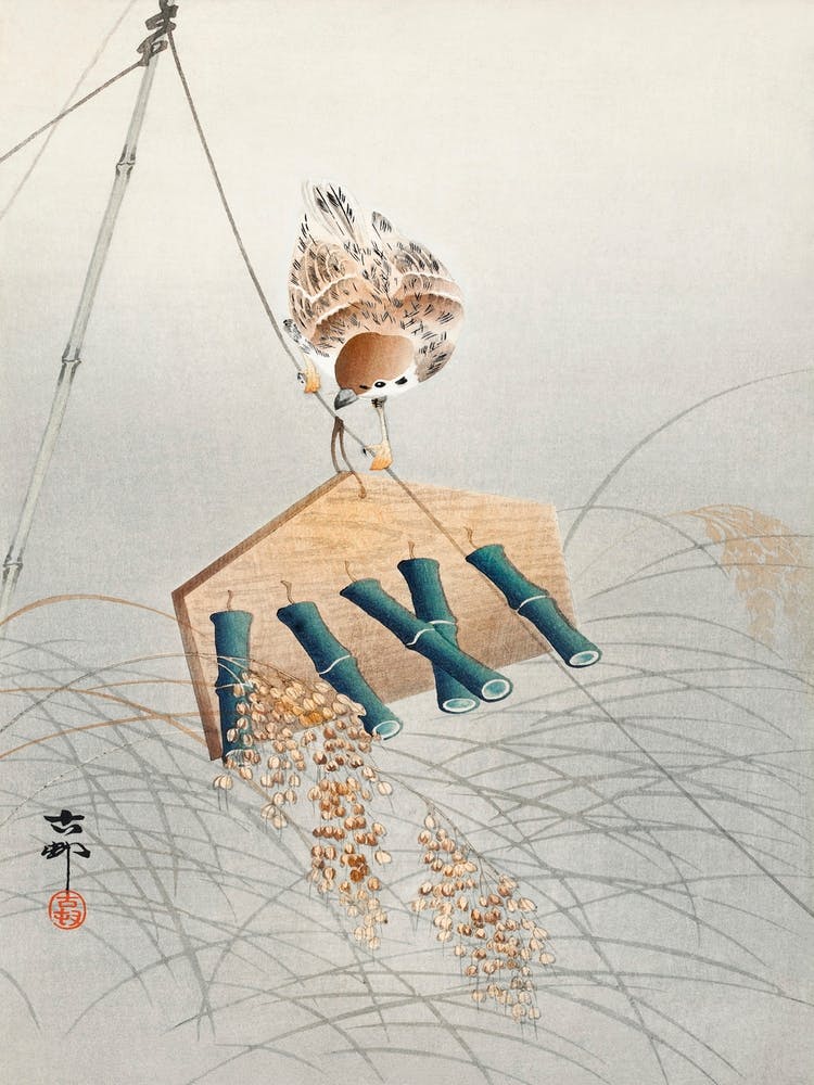 Ring Sparrow On Scarecrow (1900 1930), Ohara Koson