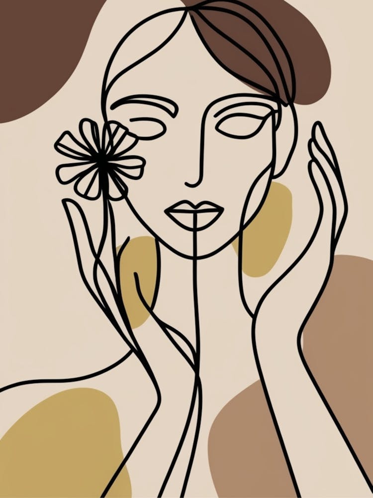 Portrait Of A Woman Holding A Flower 2