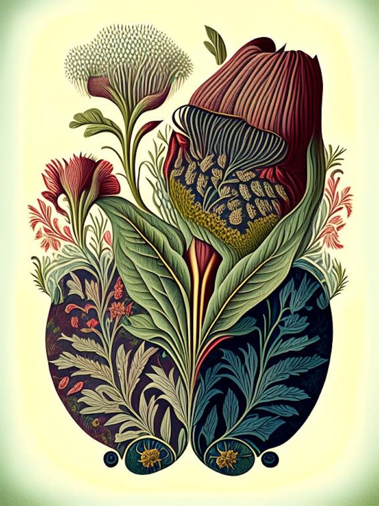 Bartfaden Wildblume Vintage Botanik 1