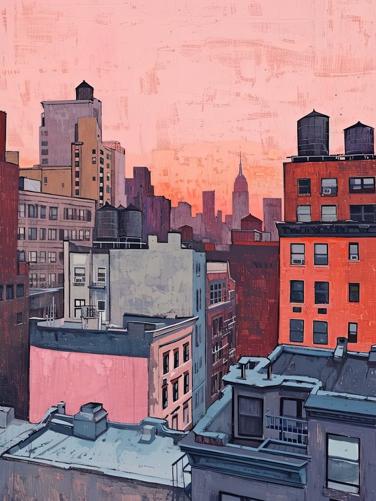 New York Rooftops Morning Skyline 3