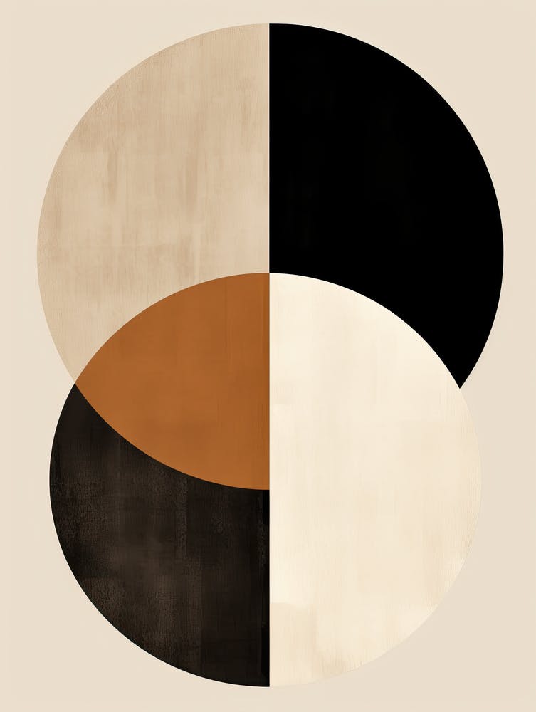 Bauhaus Reverie: Geometric Beige Circles
